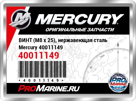 ВИНТ (M8 x 25), нержавеющая сталь Mercury