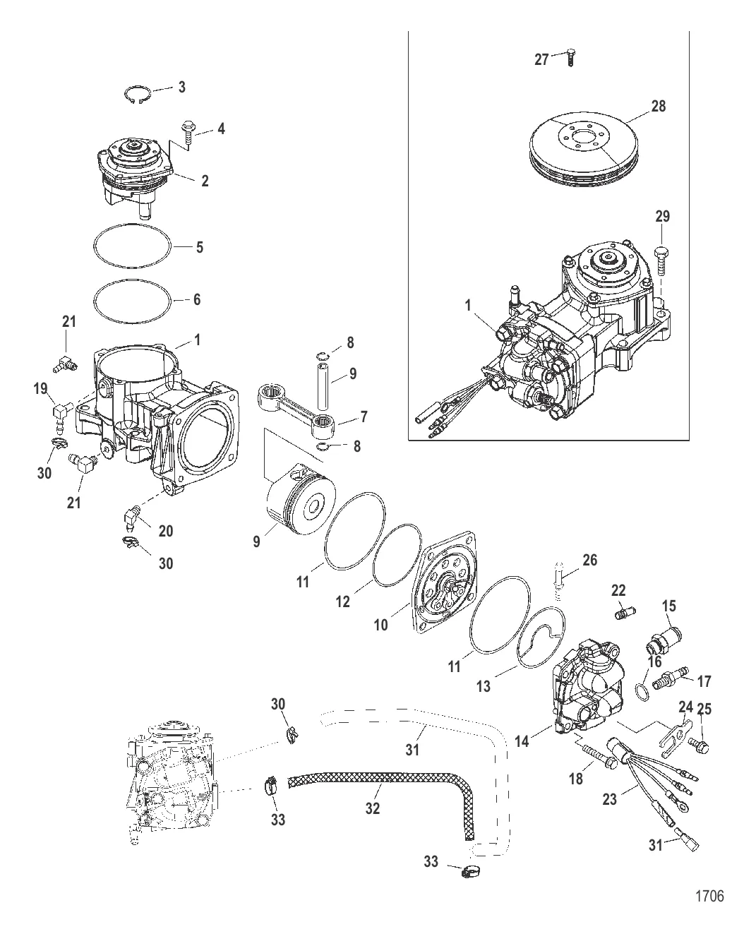 Компоненты воздушного компрессора (Конструкция II)