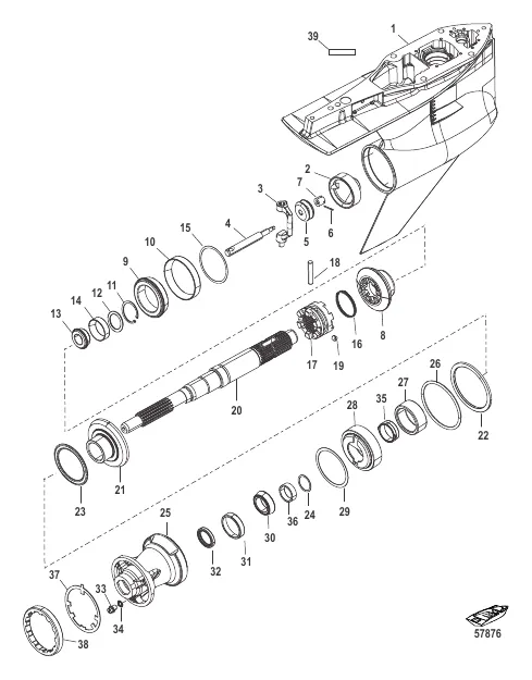 Gear Housing Prop Shaft-Count Rot, 4.80 Torpedo