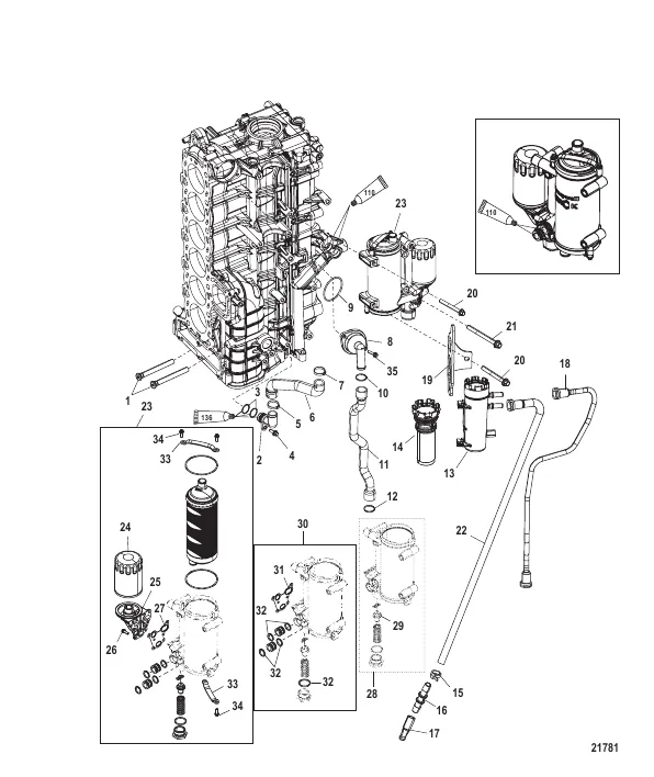 Starboard Cylinder Block/Oil Cooler