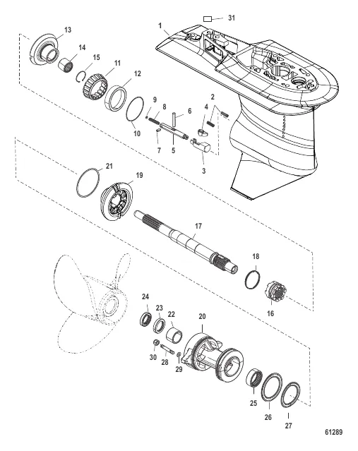 Gear Housing Propeller Shaft - 2.33:1 Gear Ratio