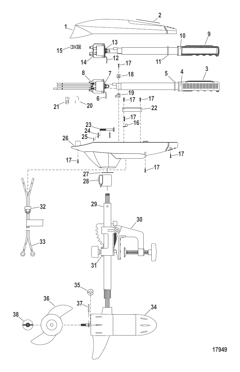 Двигатель для тралового лова в сборе (Модель FW30HT) (12 В)