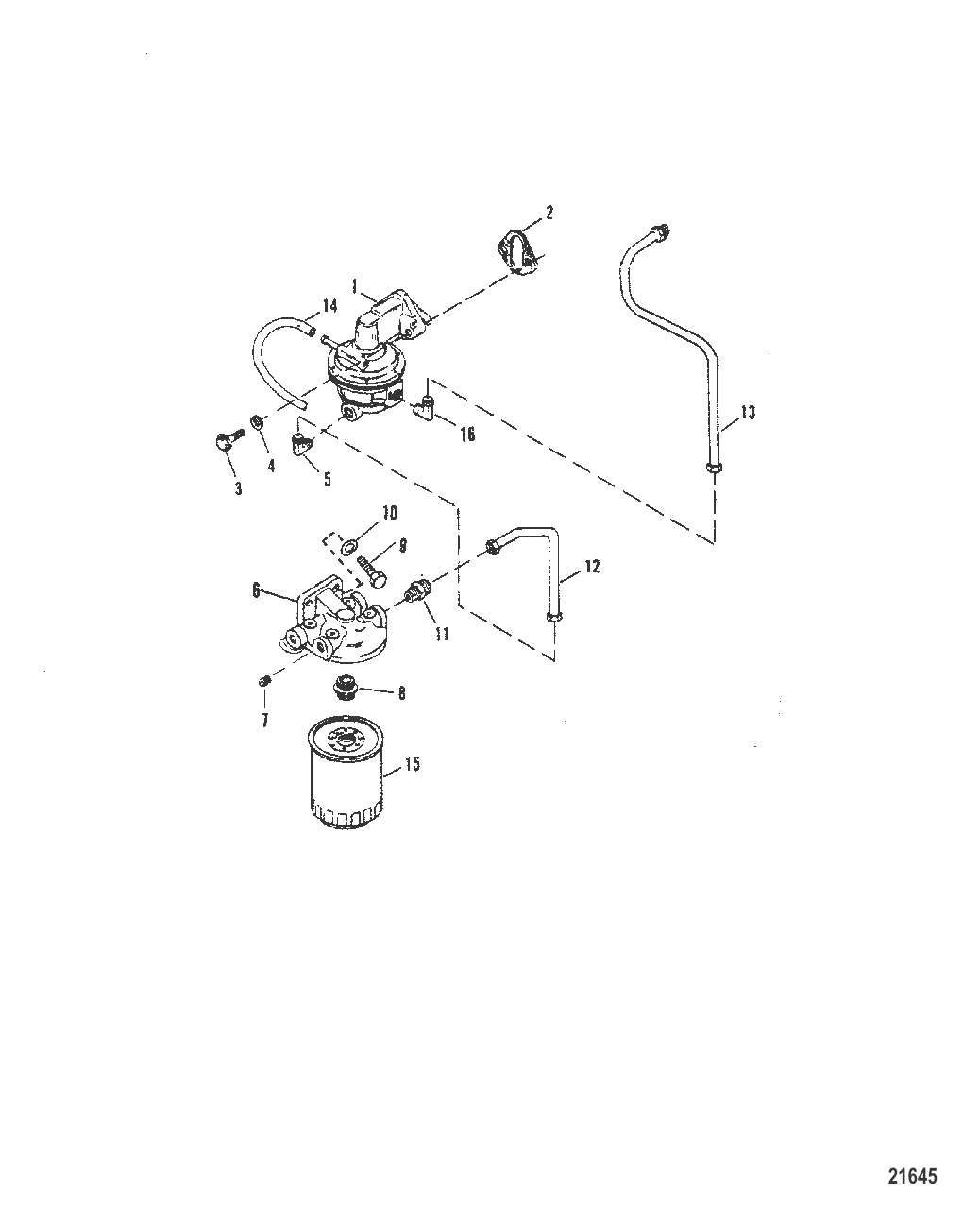Fuel Pump And Fuel Filter (Serial # 0D763855 Thru 0D937011)