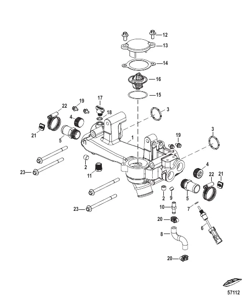Raw Water Cooling Crossover Assembly