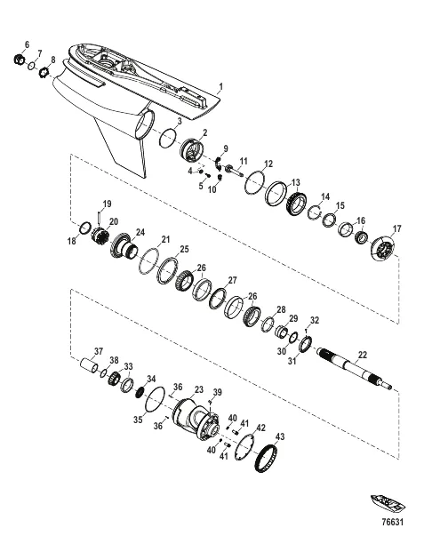 Gear Housing, Prop Shaft - Standard Rotation, R-Drive 1.60
