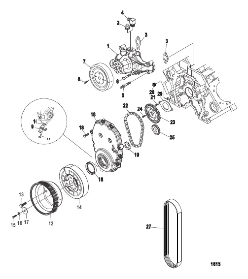 Front Cover and Circulating Pump