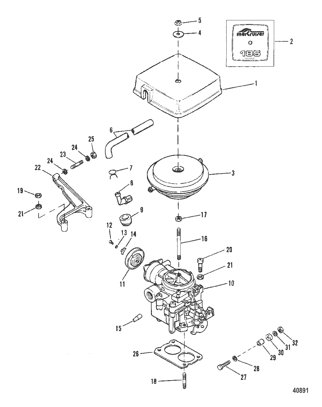 Carburetor & Throttle Linkage (185)