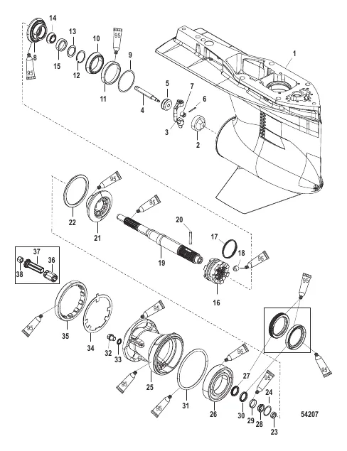 Gear Housing Prop Shaft - FleetMaster Serial Number - 1E053149 and Up
