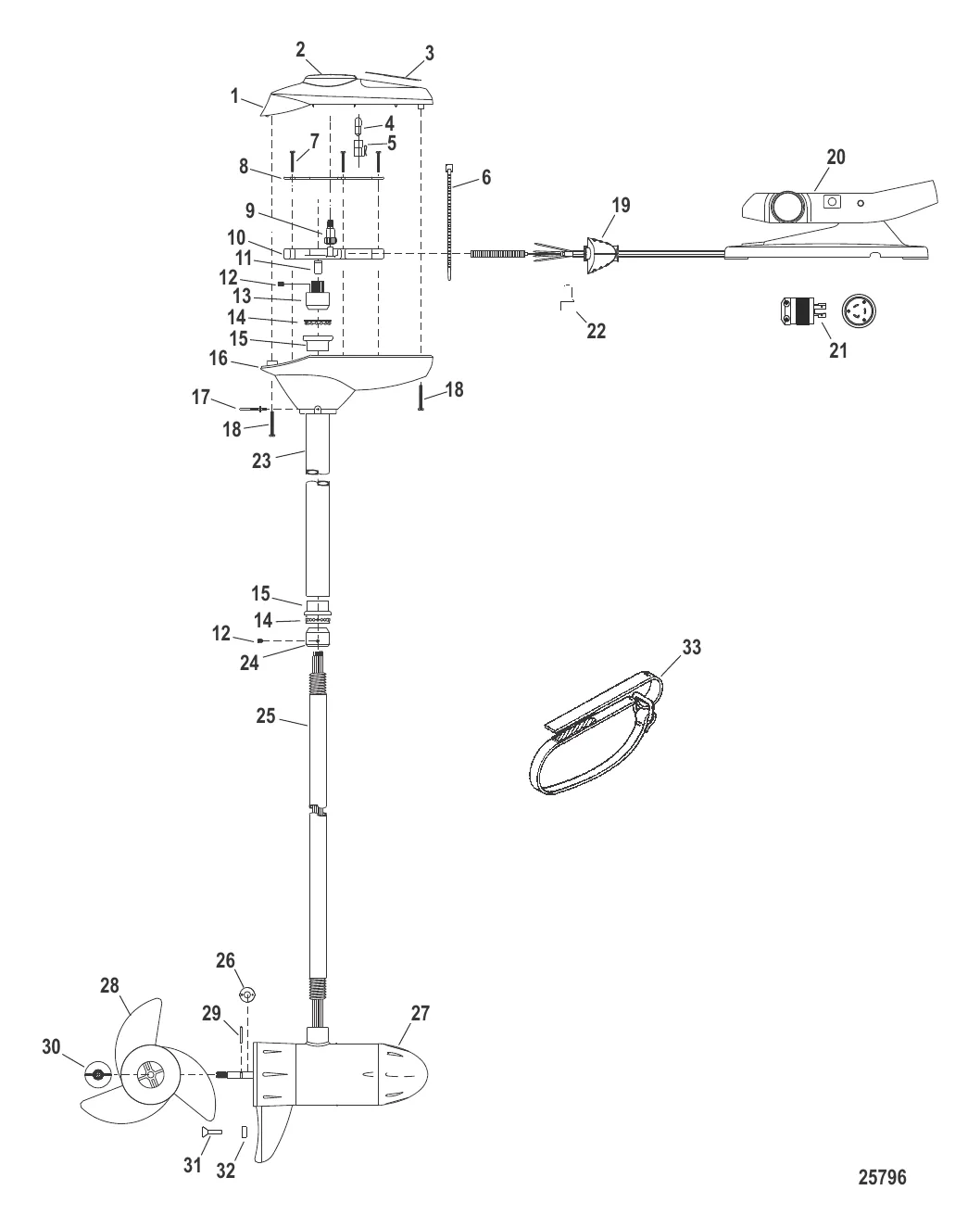 Двигатель для тралового лова в сборе (Модель FW71FBD / FW71FBV) (24 В)