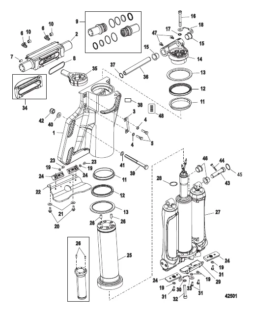 Power Trim/Steering Cylinder