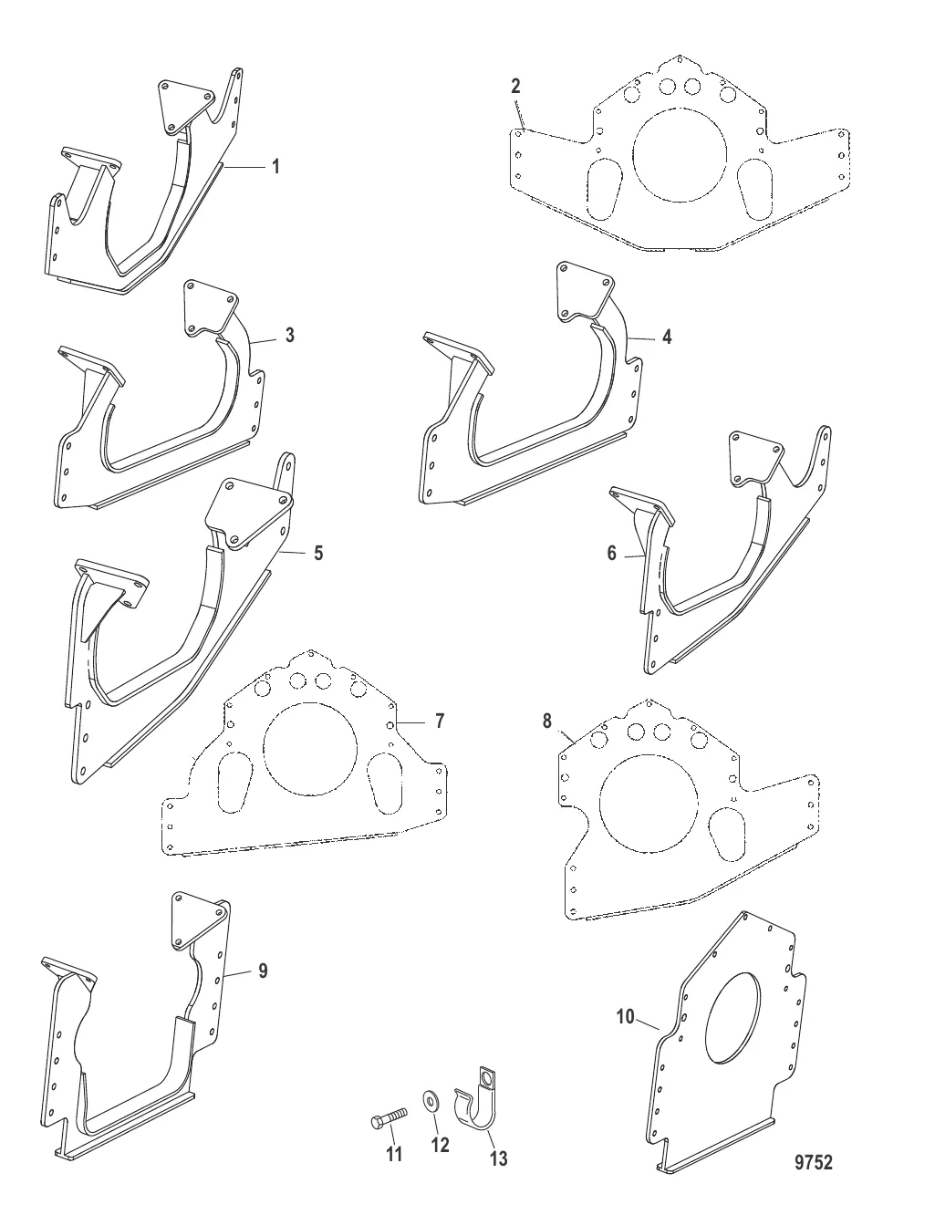 Установочные пластины (Двигатель – конструкция I)