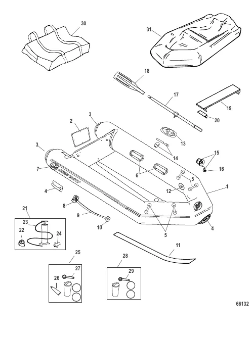 Mercury Aluminum Rib 270/320 Model (Light Grey)