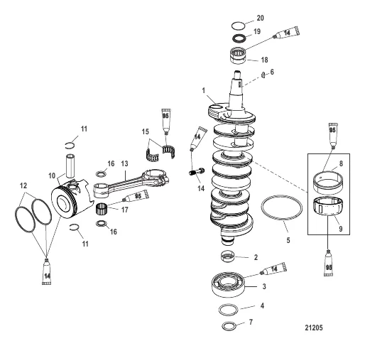 Crankshaft, Pistons and Connecting Rods