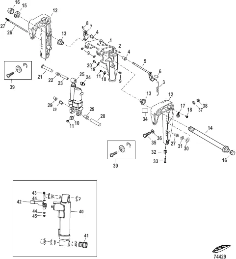 Clamp Brackets/Swivel Bracket Power Tilt and Gas Assist