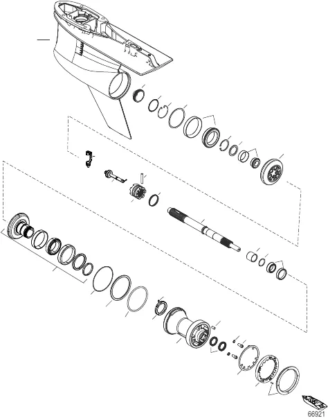 Gear Housing, Prop Shaft - Counter Rotation, 5.44 Torpedo
