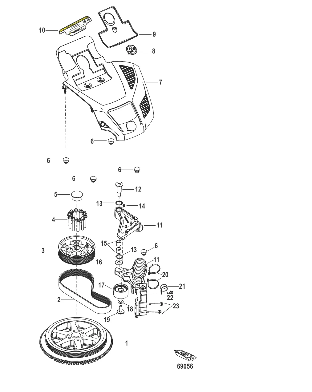 Flywheel and Tensioner Assembly