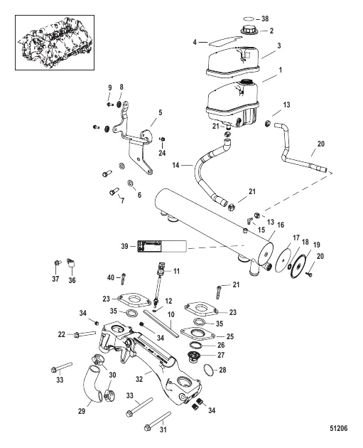Cooling System Fresh Water Components (2A041665 & up)