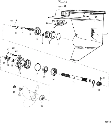 Gear Housing Propeller Shaft - 1.83:1 Gear Ratio