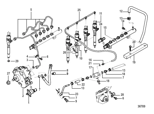 Fuel Injection Pump, Rails, Lines and Injector