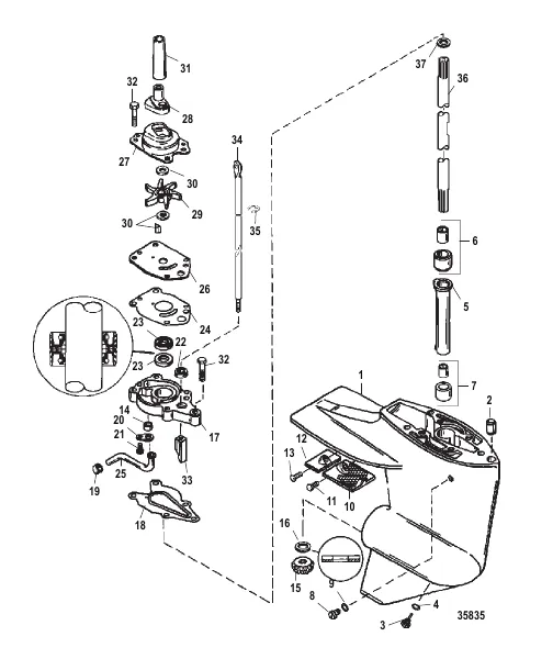 GEAR HOUSING ASSEMBLY (DRIVESHAFT)
