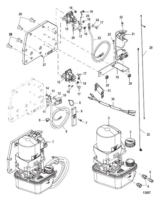 Trim Pump and Mounting Brackets