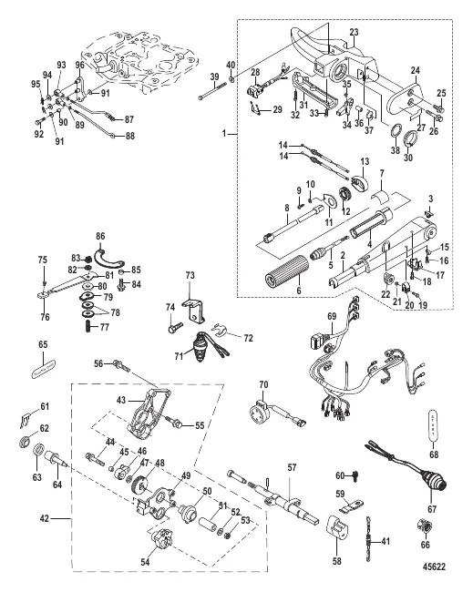 Tiller Handle Conversion Kit 25-30 Hp Electric - 8M0051062