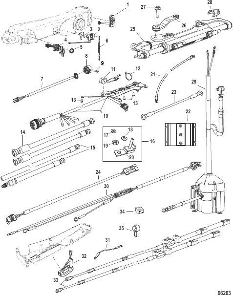 Tiller Handle Kit (Big Tiller, Mech, V6/V8 175-300HP)