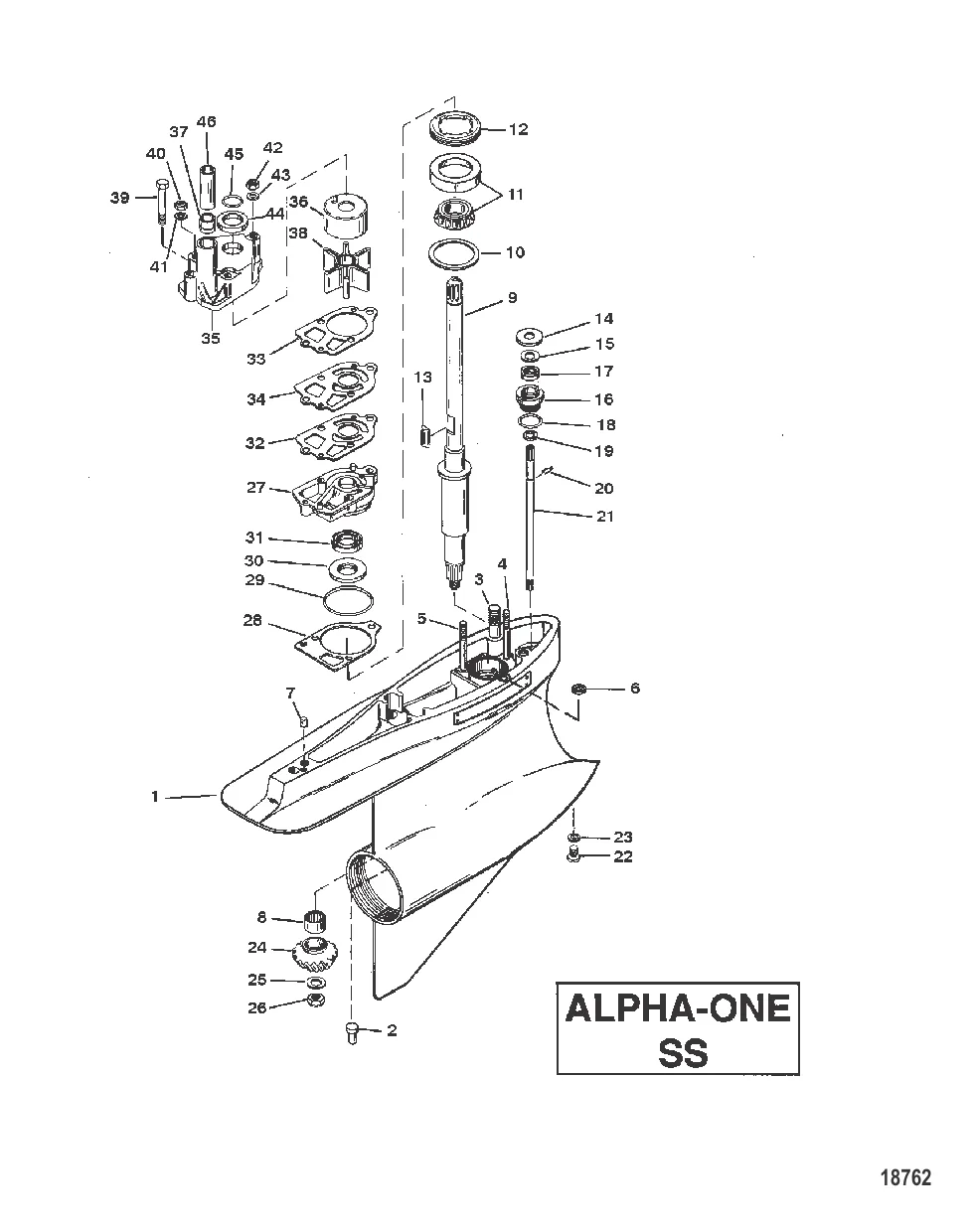 GEAR HOUSING ASSY (DRIVESHAFT) (ALPHA ONE-SS)