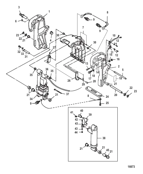 Clamp Brackets Power Trim and Gas Assist