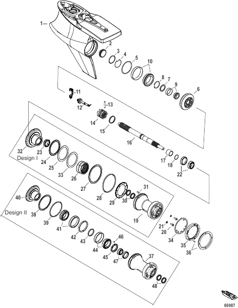 Gear Housing, Prop Shaft-Counter Rotation, Sport Master 1.75