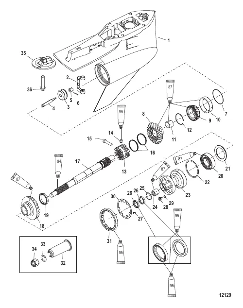 Gear Housing Prop Shaft- FleetMaster Serial Number - 1E053148 and Below