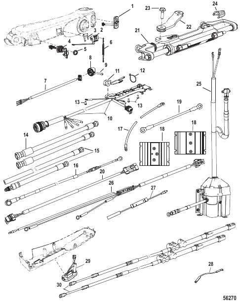Tiller Handle Kit (Big Tiller-2.5/3.0L Opti-to 250HP)