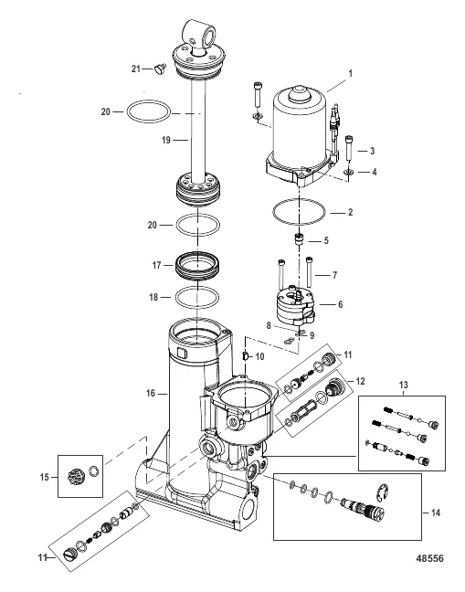 Power Trim Assembly Components - 2B752836 and Below