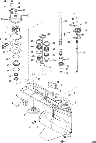 Gear Housing, Driveshaft, Counter SEAPRO 3B111735 and Up
