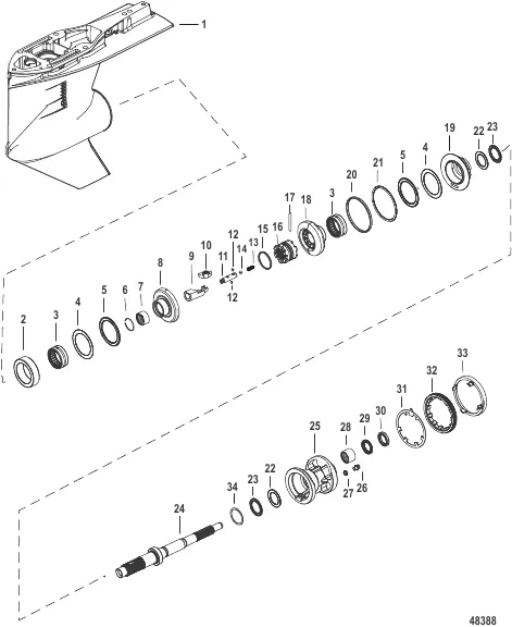 Gear Housing, Propeller Shaft, Counter 2B172248 and Below