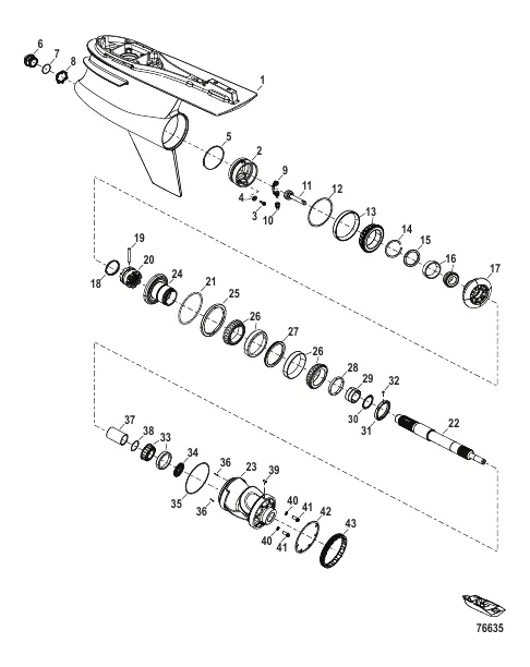 Gear Housing, Prop Shaft - Counter Rotation, R-Drive Sport 1.60