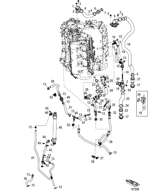 Cooling System 250R - 1E080602 and Above