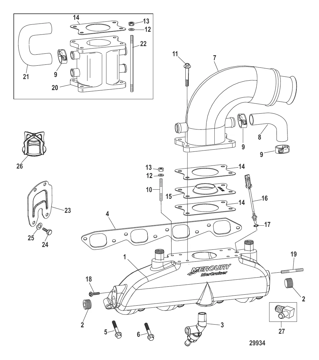 Exhaust Manifold Elbow and Riser