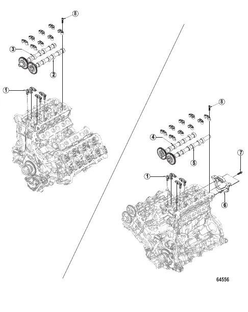 Cylinder Head Camshaft and Rockers