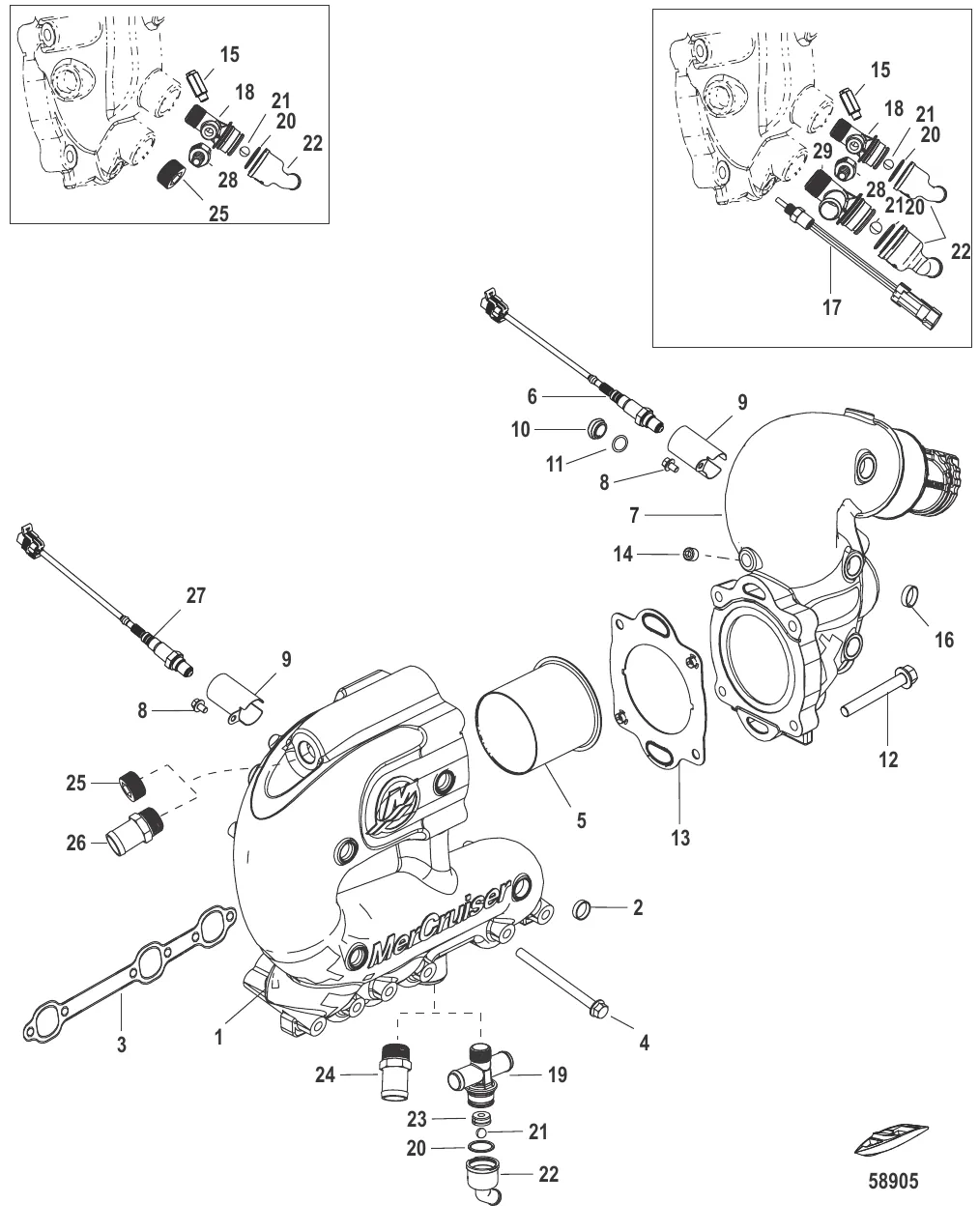 Exhaust Manifold and Elbow V Drive