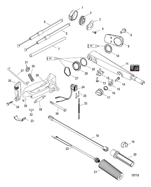 Комплект румпельной рукоятки – 40 л.с., EFI (821455A13 /A17)