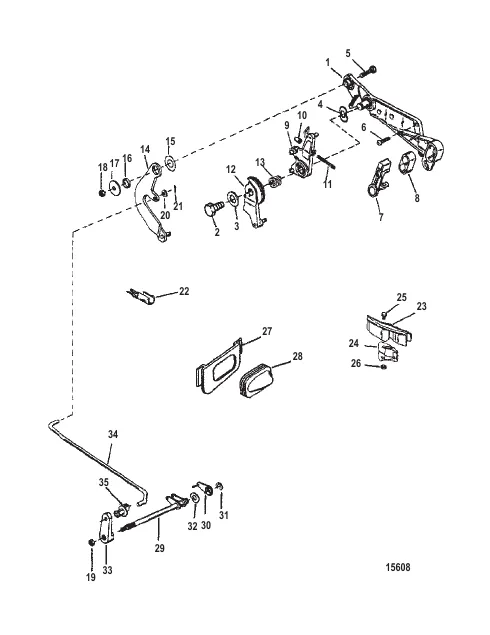 Attaching Kit - Remote Control (20/25 Hp) 2-Stroke