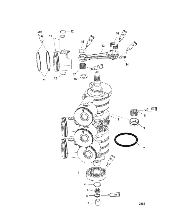 Crankshaft, Pistons and Connecting Rods