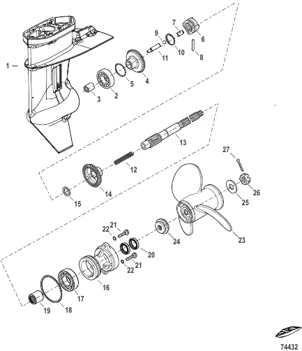 Gear Housing Propeller Shaft -2.17:1