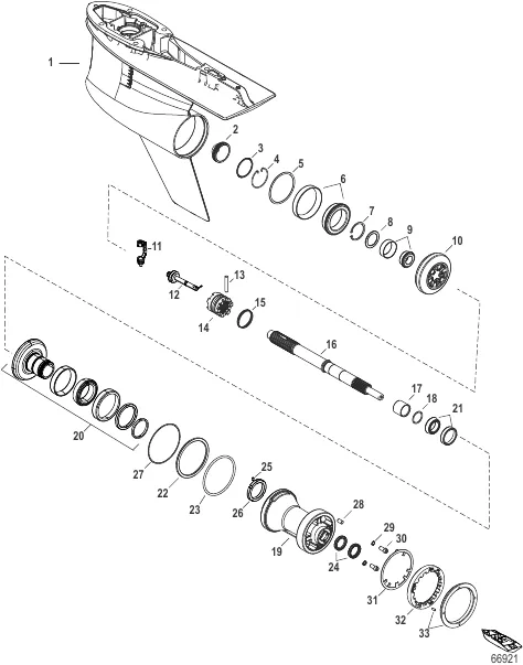Gear Housing, Prop Shaft-Counter Rotation, 5.44 Torpedo