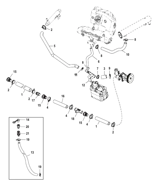 Cooling System Raw Water Components, Starboard