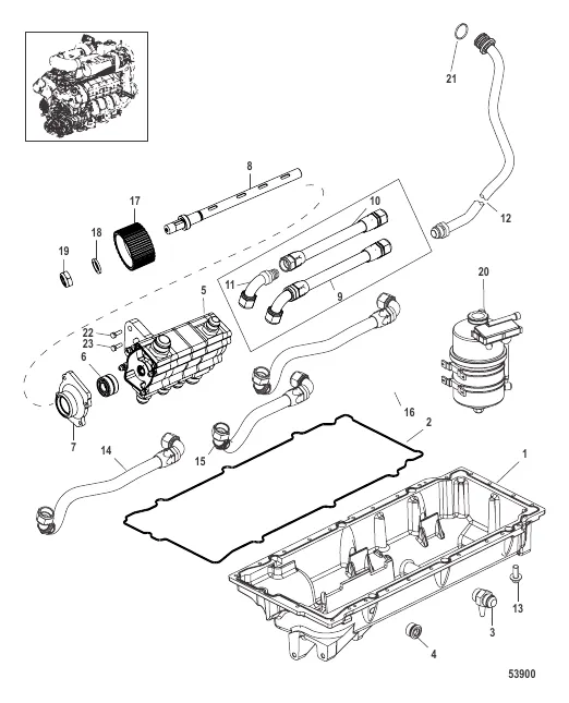 Oil Pan and Pump (0M966912 and Above)
