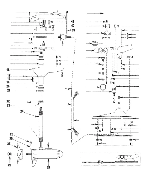 Двигатель для тралового лова в сборе (Модель EF54) (12 В)