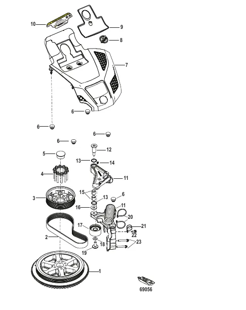 Flywheel and Tensioner Assembly