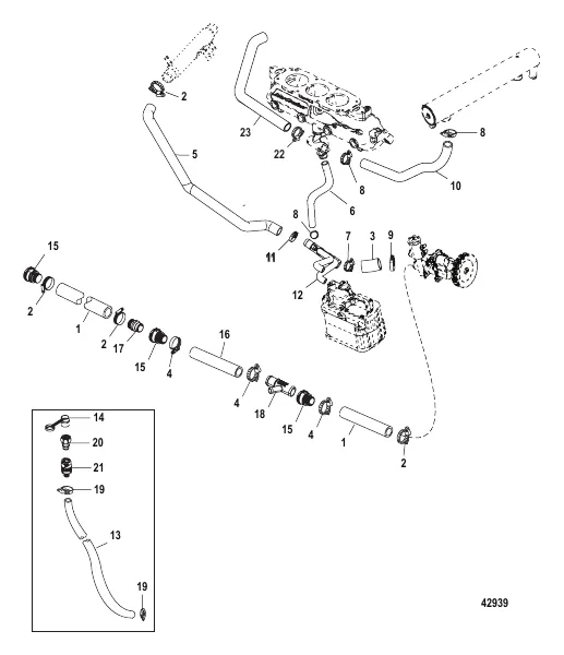 Cooling System Raw Water Components, Starboard